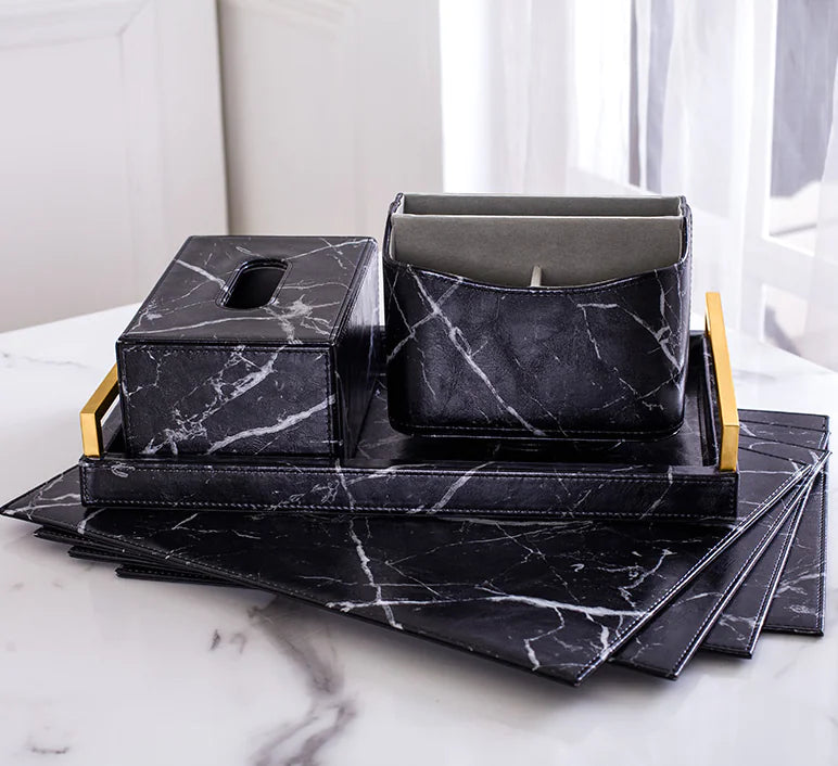 Marble Pattern Storage Box and Tray