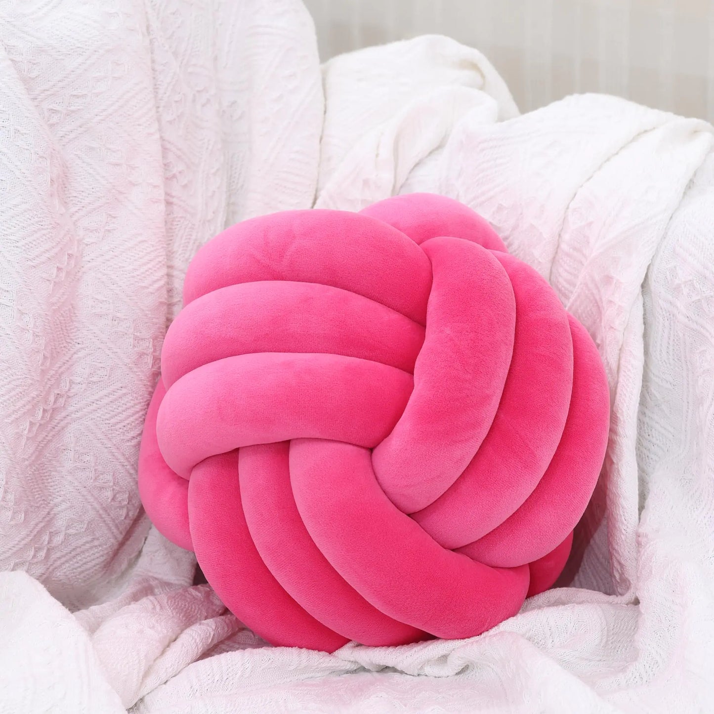Peach Knot Round Cushion - 8in Aesthetic Throw Pillow