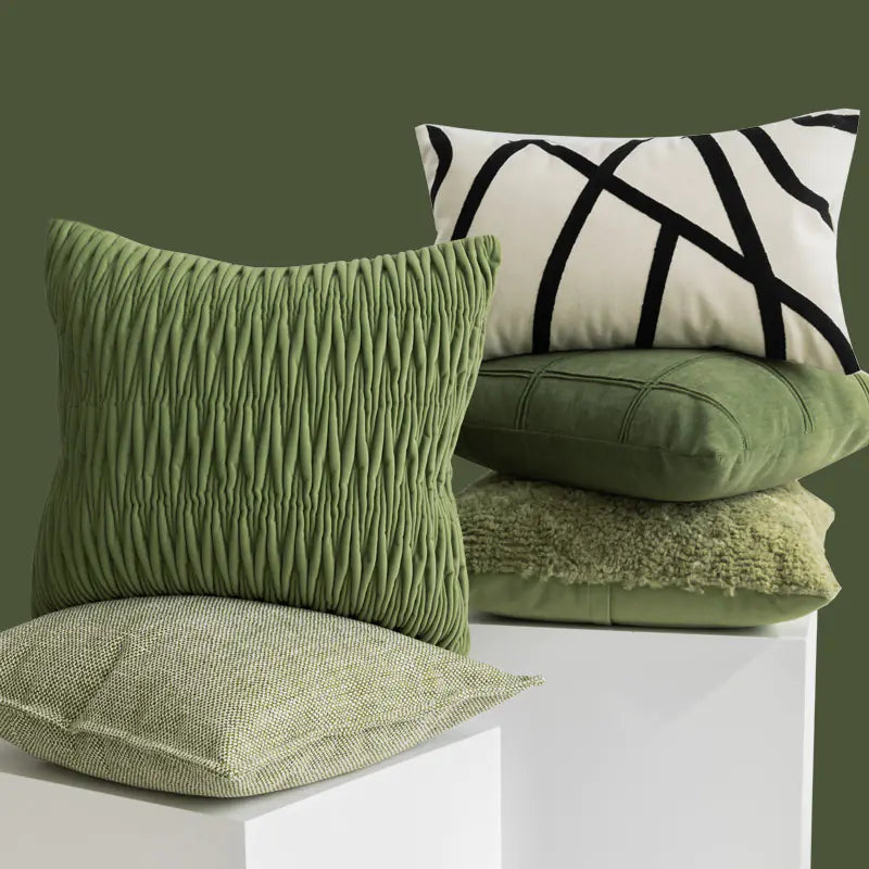 Emerald Pleated Decor Pillow Set