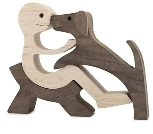 Solid Wood Canine Figurine