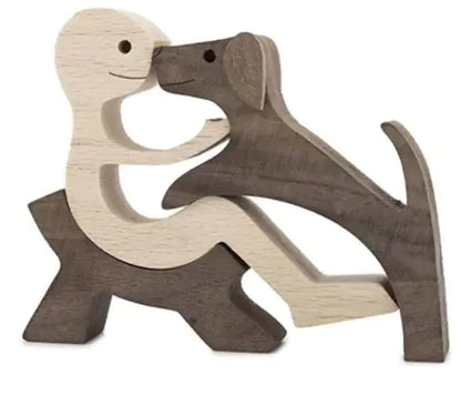 Solid Wood Canine Figurine