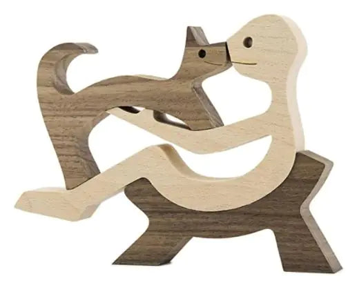 Solid Wood Canine Figurine