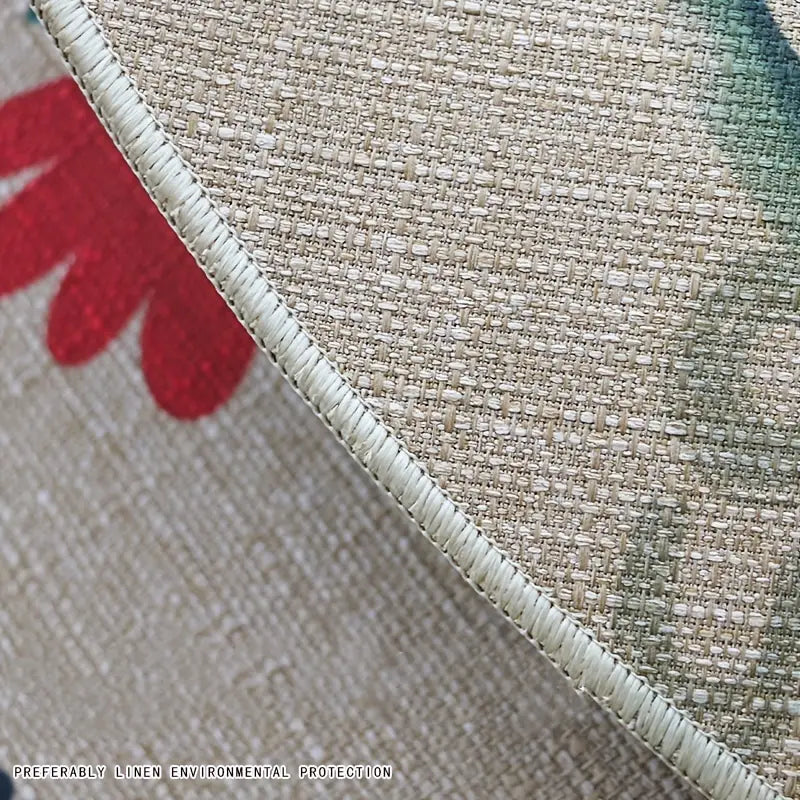 Round Linen and Silk Mats - Non-Slip Bath and Door Mats