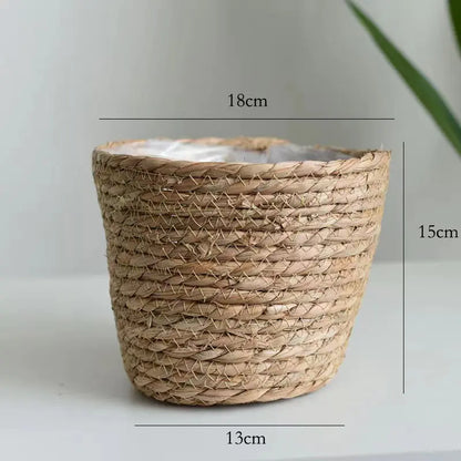 Woven Grass Planter Basket for Home Decor