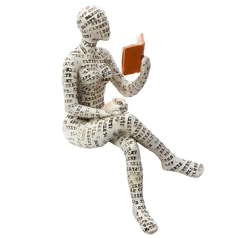 Resin Reading Women Sculpture - Tabletop Decor Gift