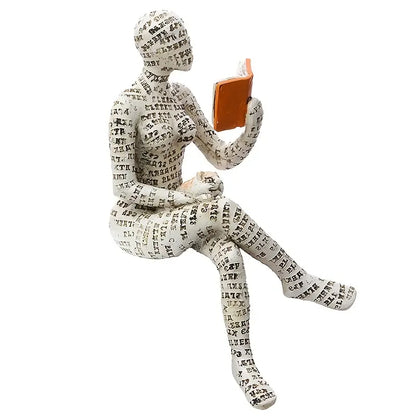 Resin Reading Women Sculpture - Tabletop Decor Gift