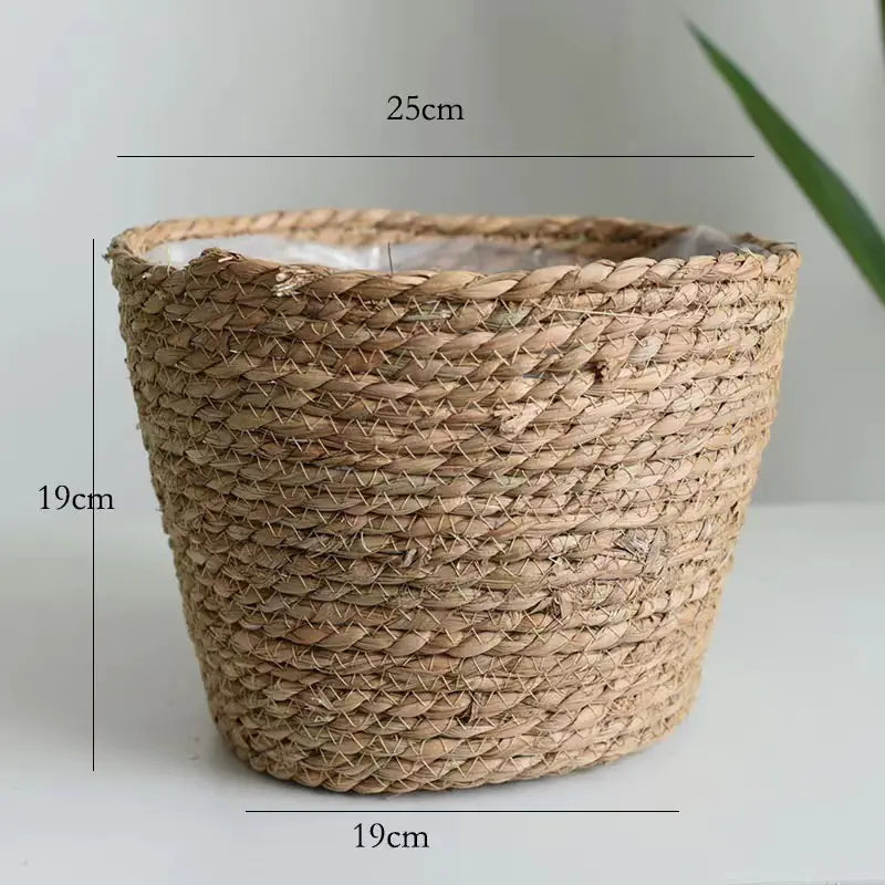 Woven Grass Planter Basket for Home Decor