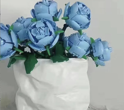 Lego-Compatible Bouquet with Roses and Sunflowers