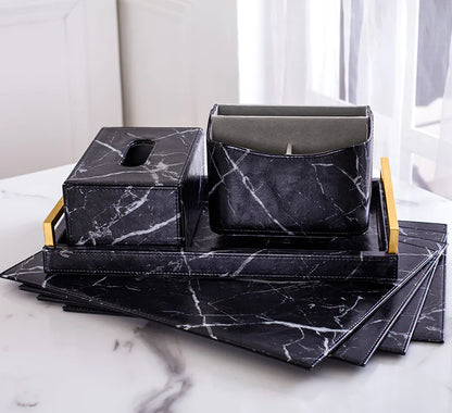 Marble Pattern Storage Box and Tray