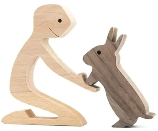 Solid Wood Canine Figurine