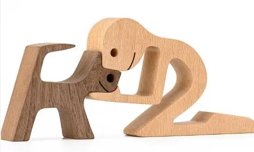 Solid Wood Canine Figurine