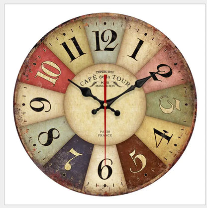 Vintage European Wooden Wall Clock