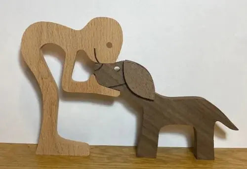 Solid Wood Canine Figurine