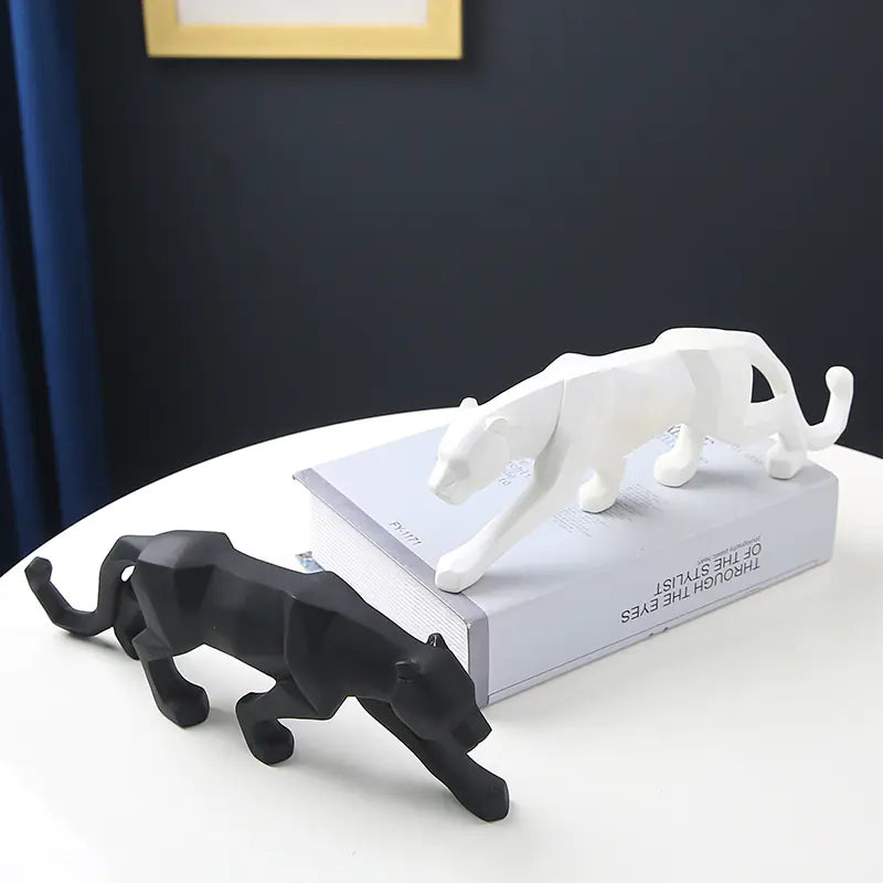 Nordic Resin Leopard Origami Decorative Sculpture