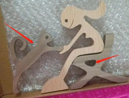 Solid Wood Canine Figurine