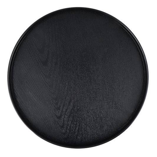 MDLUU Plastic Serving Tray 13" Ottoman Tray Round Butler Tray for Breakfast in Bed Coffee Table Decor Party