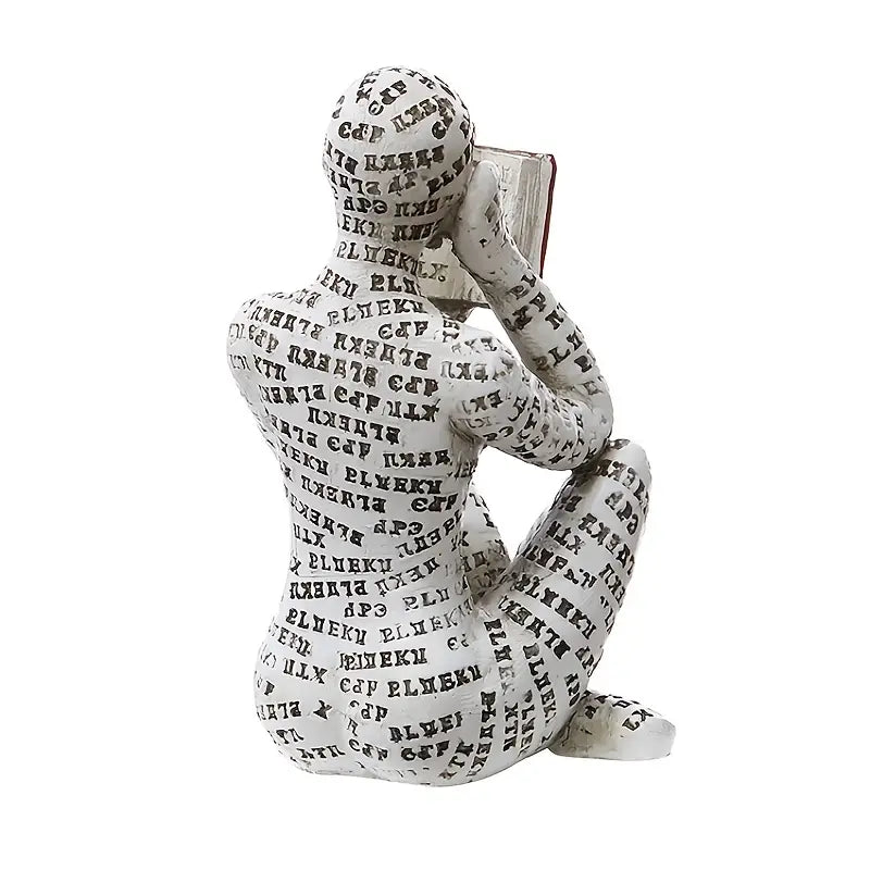 Resin Reading Women Sculpture - Tabletop Decor Gift