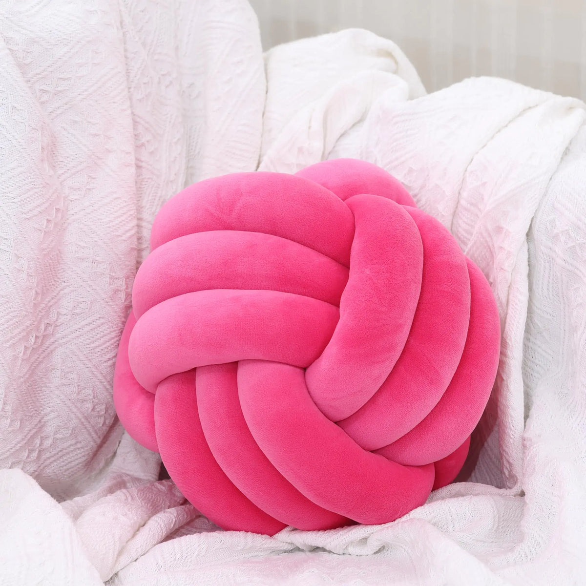 Peach Knot Round Cushion - 8in Aesthetic Throw Pillow