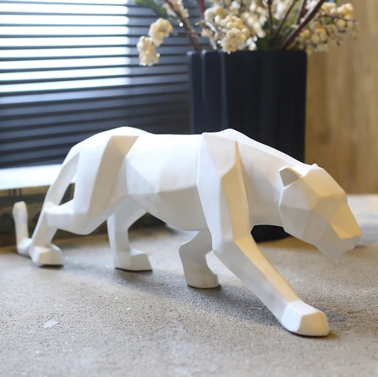 Nordic Resin Leopard Origami Decorative Sculpture