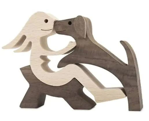 Solid Wood Canine Figurine