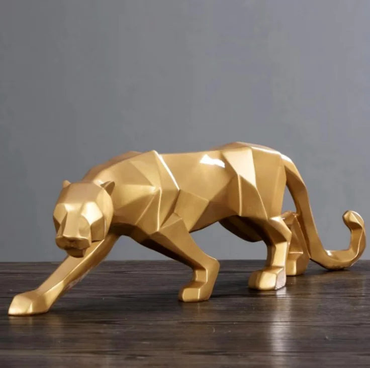 Nordic Resin Leopard Origami Decorative Sculpture