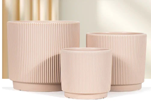 Vintage Cylindrical Cement Planter for Plants